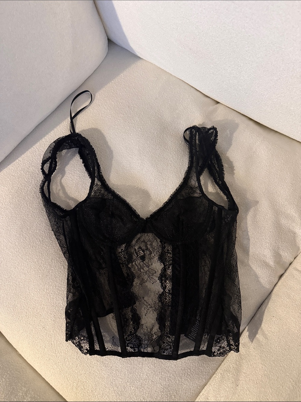 Black Lace Longline corset Top - Women Intimates